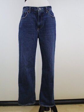 Abercrombie & Fitch Vintage Straight Jeans Size 29 High Rise Dark Wash Distresse